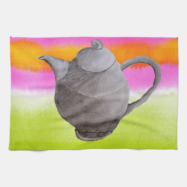 Linge De Cuisine Rainbow Teapot partie thé (Horizontal)