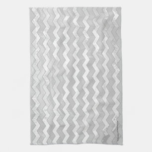 Linge De Cuisine Rainy Sky Grey Chevron Motif