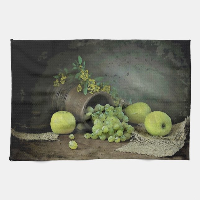 Linge De Cuisine Raisins et Pommes (Horizontal)