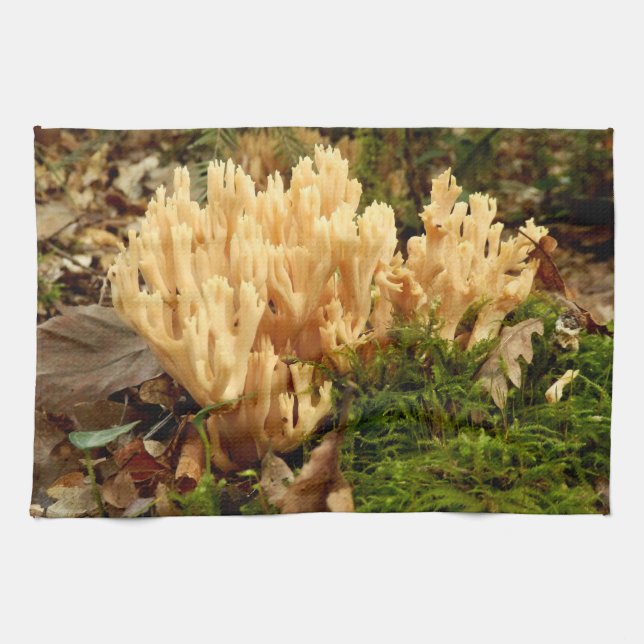 Linge De Cuisine Ramaria stricta Fungi Tea Towel (Horizontal)