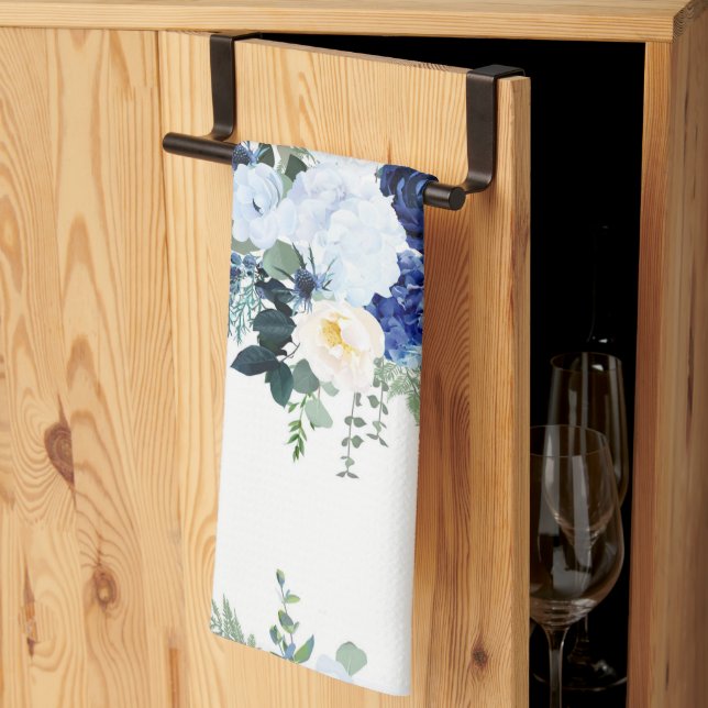 Linge De Cuisine Ranunculus Anemone Hydrangea Rose arrière - plan b (Pliage en tiers)