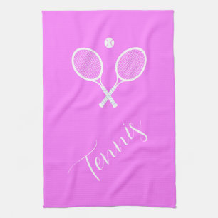 Linge De Cuisine Raquettes de tennis et boule rose