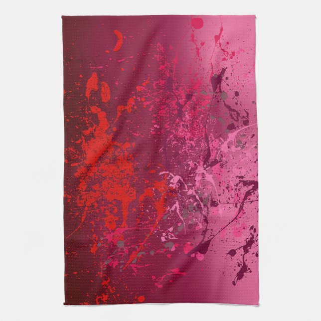 Linge De Cuisine Raspberry Flurry : peinture abstraite éclaboussée (Vertical)