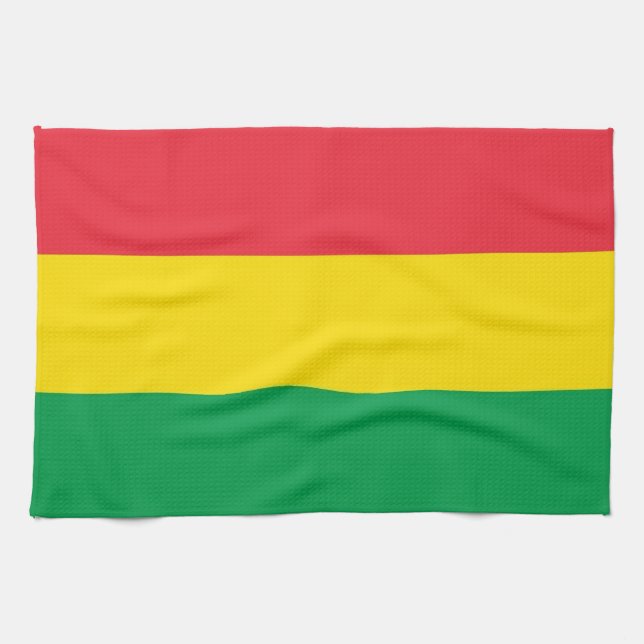 Linge De Cuisine Rasta colore le motif rouge jaune vert de drapeau (Horizontal)