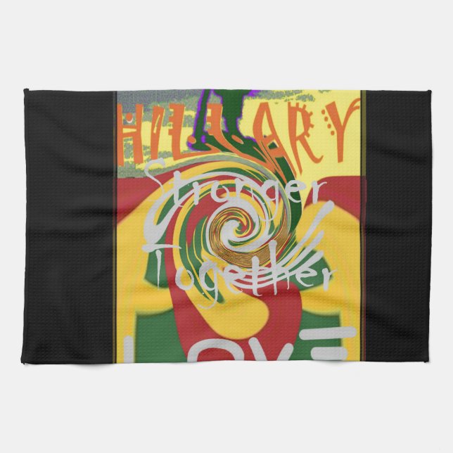 Linge De Cuisine Rasta Couleurs Rouge or Vert Hillary Art Imprimer (Horizontal)