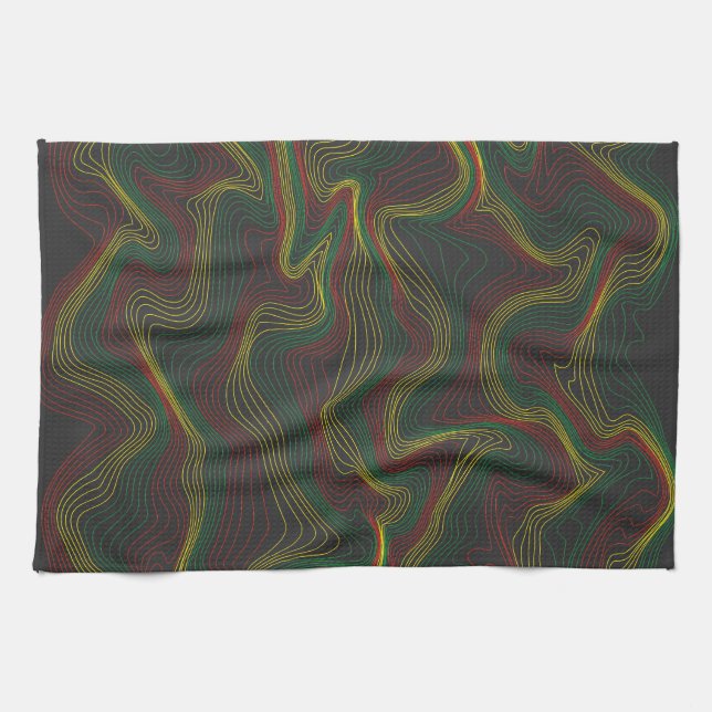 Linge De Cuisine Rasta Waves (Horizontal)