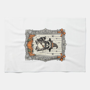 Linge De Cuisine Raton laveur de Halloween Sorcière Citrouille Vint