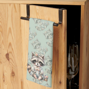 Linge De Cuisine Raton laveur pastel Cottagecore habillé vintage