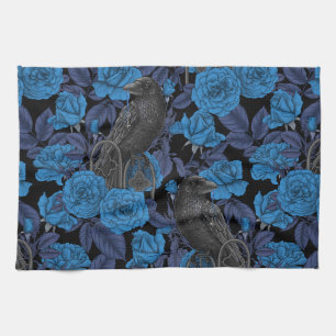 Linge De Cuisine Ravins et roses bleus