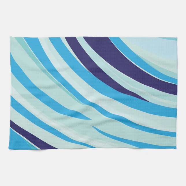 Linge De Cuisine Rayure diagonale bleue (Horizontal)