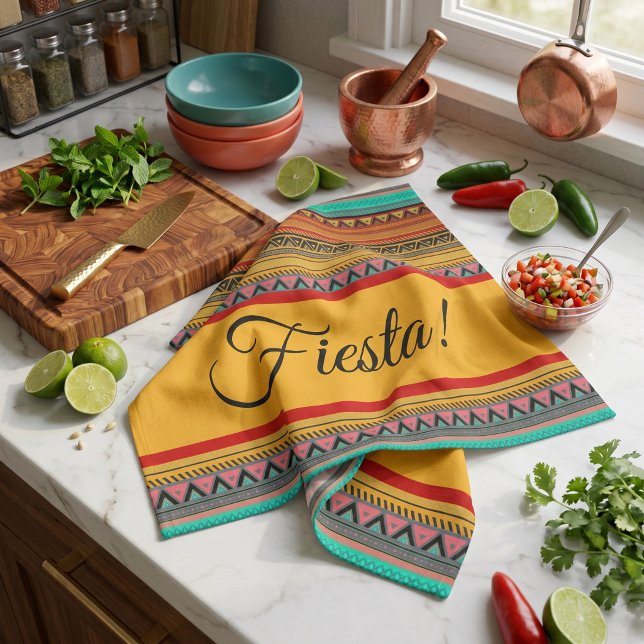 Linge De Cuisine rayures aztèques "Fiesta"  (Créateur téléchargé)