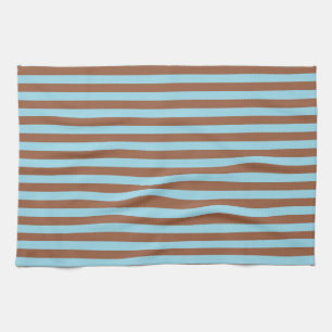 Linge De Cuisine Rayures bleues et Brown en pastel