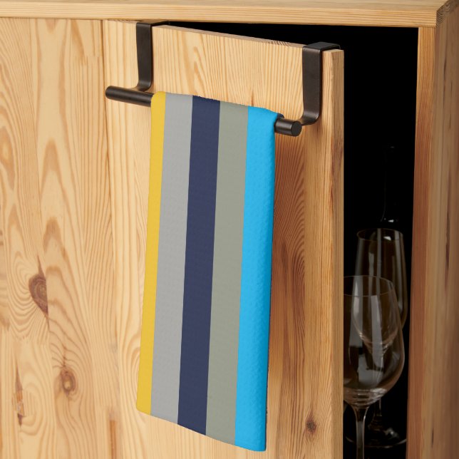 Linge De Cuisine Rayures Colorées  (Pliage en tiers)