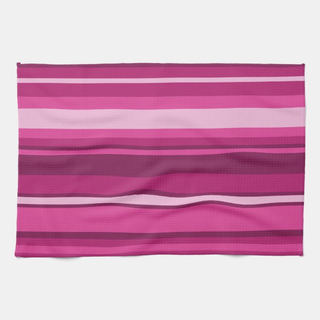 Linge De Cuisine Rayures de Fuschia (Horizontal)