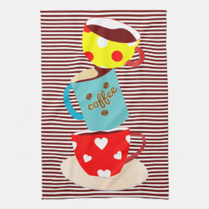 Linge De Cuisine Rayures de pause-café