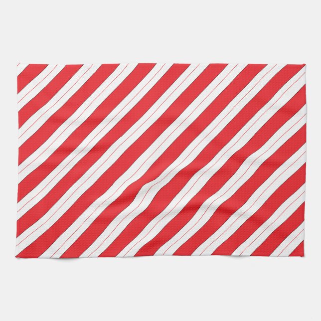 Linge De Cuisine Rayures de rouge de sucre de canne (Horizontal)