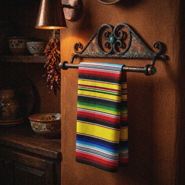 Linge De Cuisine Rayures de serape brillantes (Créateur téléchargé)