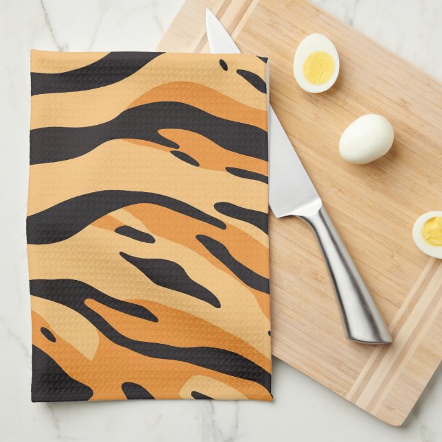 Linge De Cuisine Rayures de tigre (Quart Plié)
