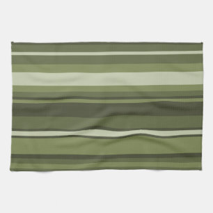 Linge De Cuisine Rayures de vert olive