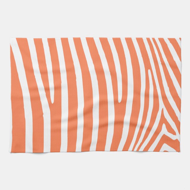Linge De Cuisine Rayures de zèbre de corail (Horizontal)