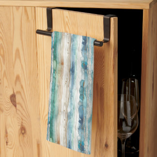 Linge De Cuisine Rayures d'encre abstraites et balnéaires de style