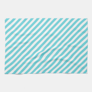 Linge De Cuisine Rayures diagonales classiques bleues et blanches