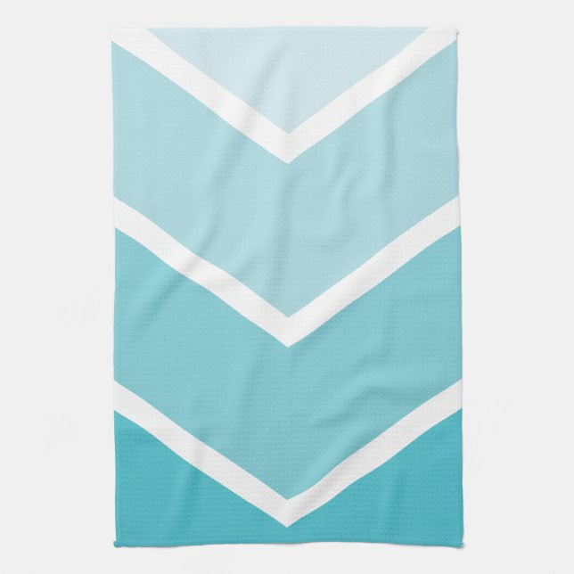 Linge De Cuisine Rayures d'Ombré Chevron de bleus layette (Vertical)