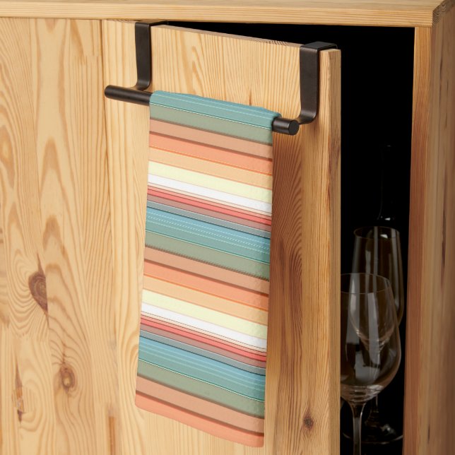 Linge De Cuisine Rayures du Sud-Ouest Couleur Assourdie (Pliage en tiers)