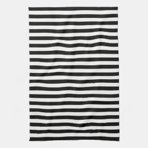 Linge De Cuisine Rayures Intemporelles Noir & Blanc