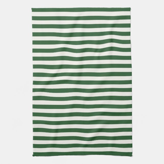 Linge De Cuisine Rayures intemporelles vert (Vertical)