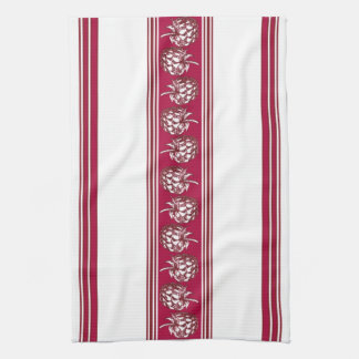 Linge De Cuisine Rayures Jacquard Luxe Framboise