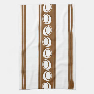 Linge De Cuisine Rayures Jacquard Luxe Noix de Coco