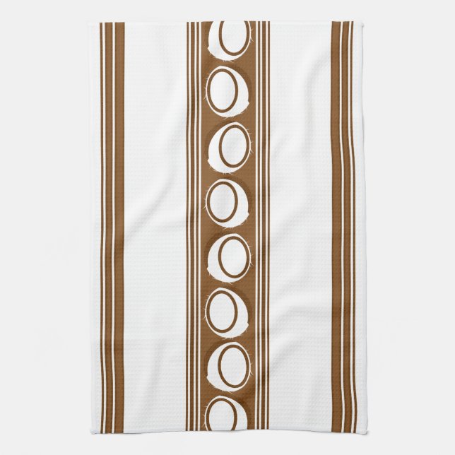 Linge De Cuisine Rayures Jacquard Luxe Noix de Coco (Vertical)