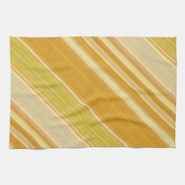 Linge De Cuisine Rayures Jaune Ensoleillé (Horizontal)