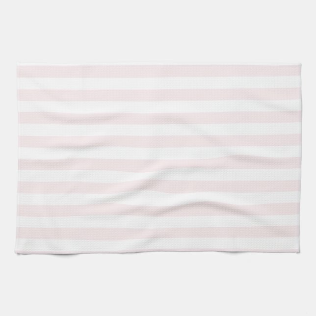 Linge De Cuisine Rayures minces - blanches et pâles - rose (Horizontal)