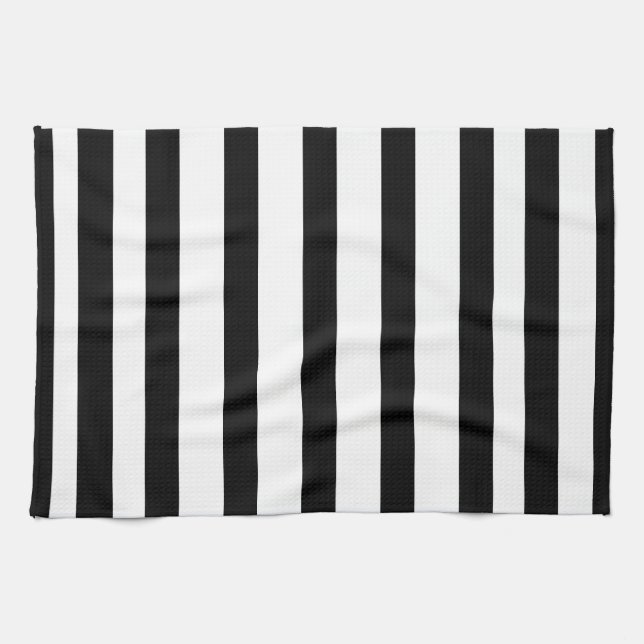 Linge De Cuisine Rayures noires (Horizontal)