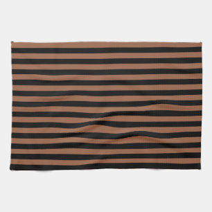 Linge De Cuisine Rayures noires et Brown