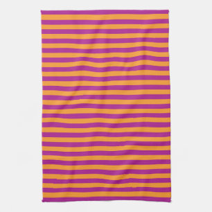 Linge De Cuisine Rayures orange violet motif sans fin