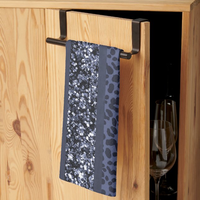Linge De Cuisine Rayures Pailletées Léopard Glam 5 (Pliage en tiers)