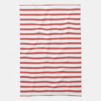 Linge De Cuisine Rayures rouges et blanches