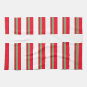 Linge De Cuisine Rayures rouges et vertes