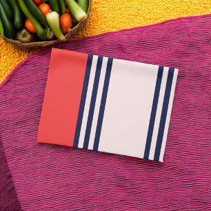 Linge De Cuisine Rayures Uniformes Rouges et Noires