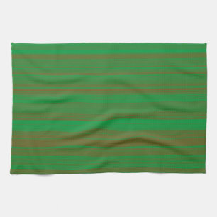 Linge De Cuisine Rayures Vert Marron