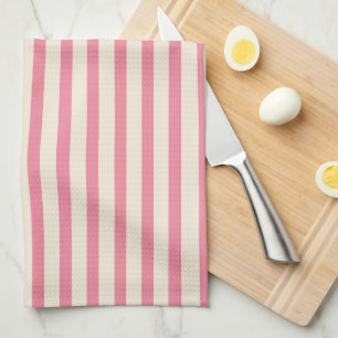 Linge De Cuisine Rayures verticales rose et crème de cirque vintage