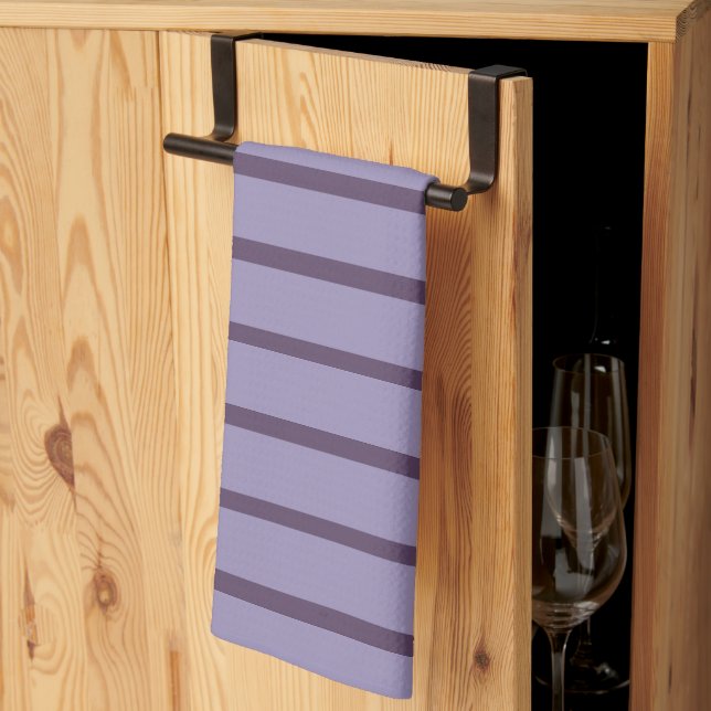 Linge De Cuisine Rayures Violettes  (Pliage en tiers)