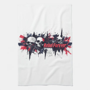 Linge De Cuisine "Rebel Forever" - Edgy Skull Design graphique