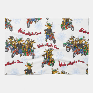 Linge De Cuisine Rebelles sans Claus Reindeer Silver Holiday