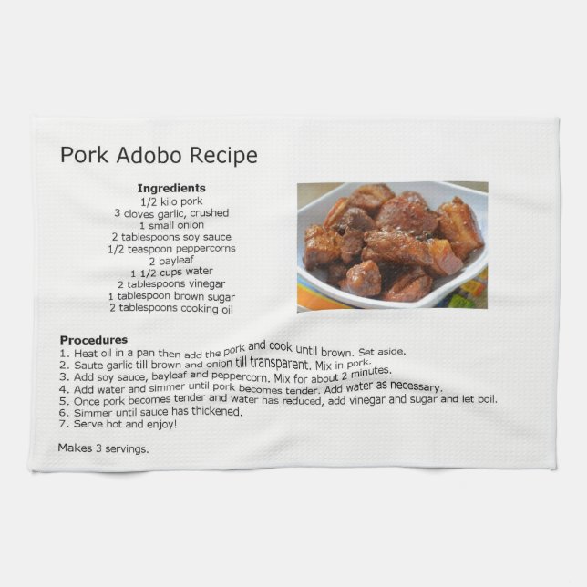 Linge De Cuisine Recette d'Adobo de Porc (Horizontal)