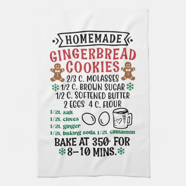 Linge De Cuisine Recette de biscuits au gingembre faits maison Noël (Vertical)