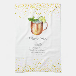 Linge De Cuisine Recette de boisson personnalisée Watercolor Moscow